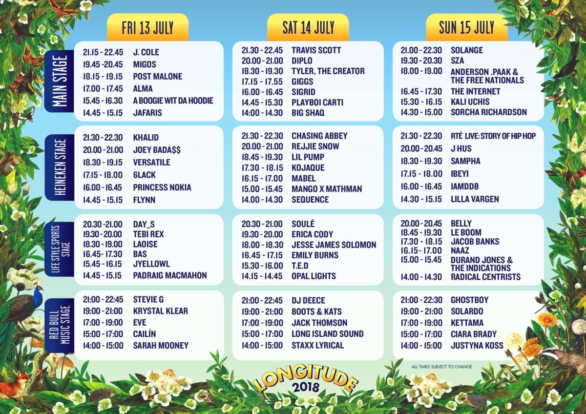 Longitude 2018 stage times announced – The Last Mixed Tape